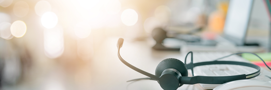 Headset laying on desk