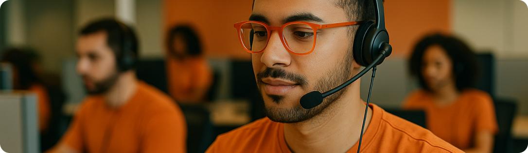 Man wearing headset